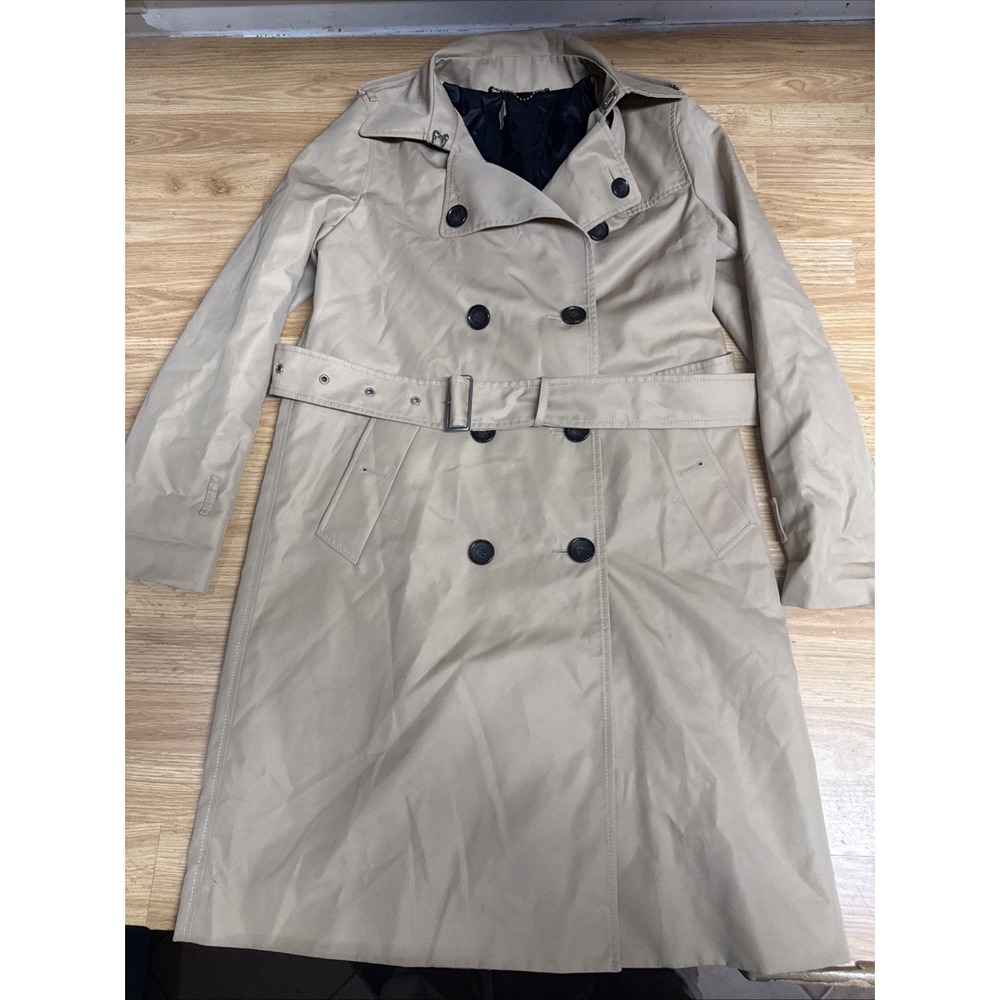 Women's Coach Double Breasted Beige Trench Coat E1602-58643 Size Small